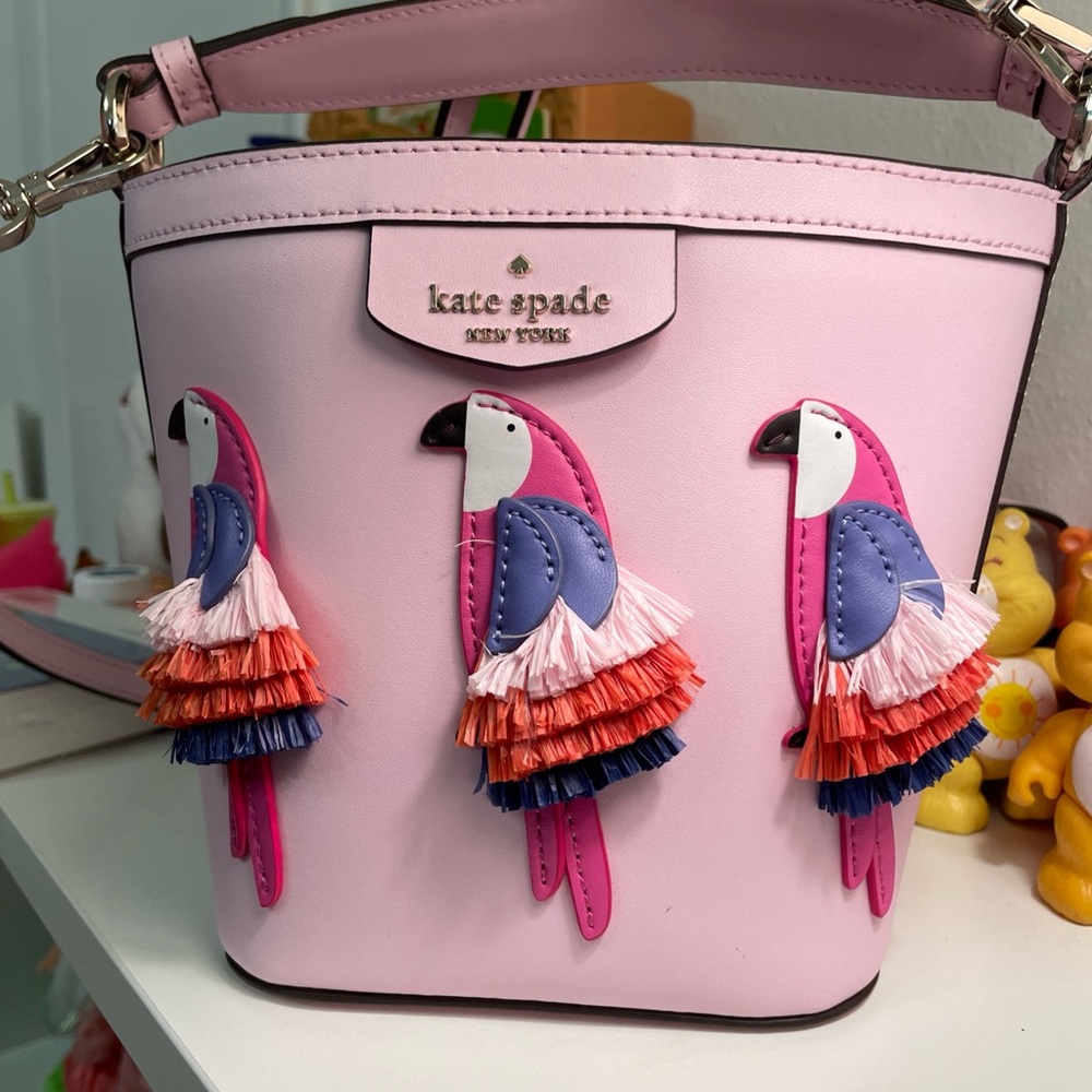 Kate Spade Pink Parrot Bucket Bag